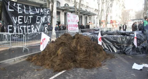 Une centaine de paysans manifestent à Lyon contre la directive Nitrates