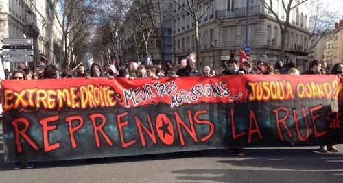 Plus de 700 personnes réunies à Lyon samedi après-midi contre le fascisme et ses violences