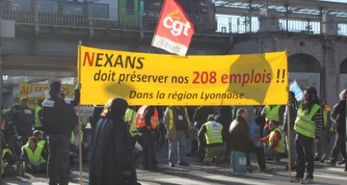 Manifestation des salariés de Nexans détachés des syndicats