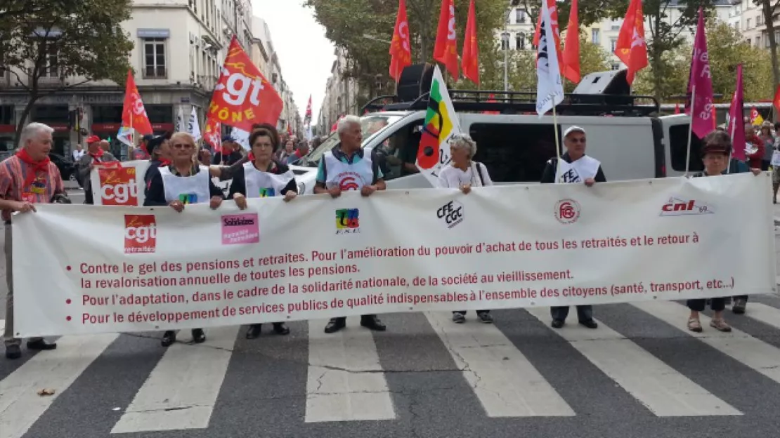 Les retraités lyonnais dans la rue ce mardi après-midi