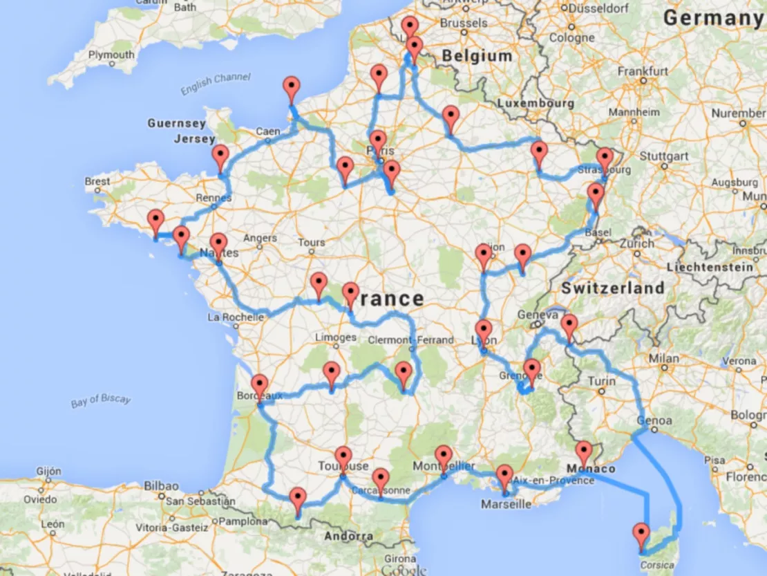 Le road trop optimal pour visiter la France passe par Lyon