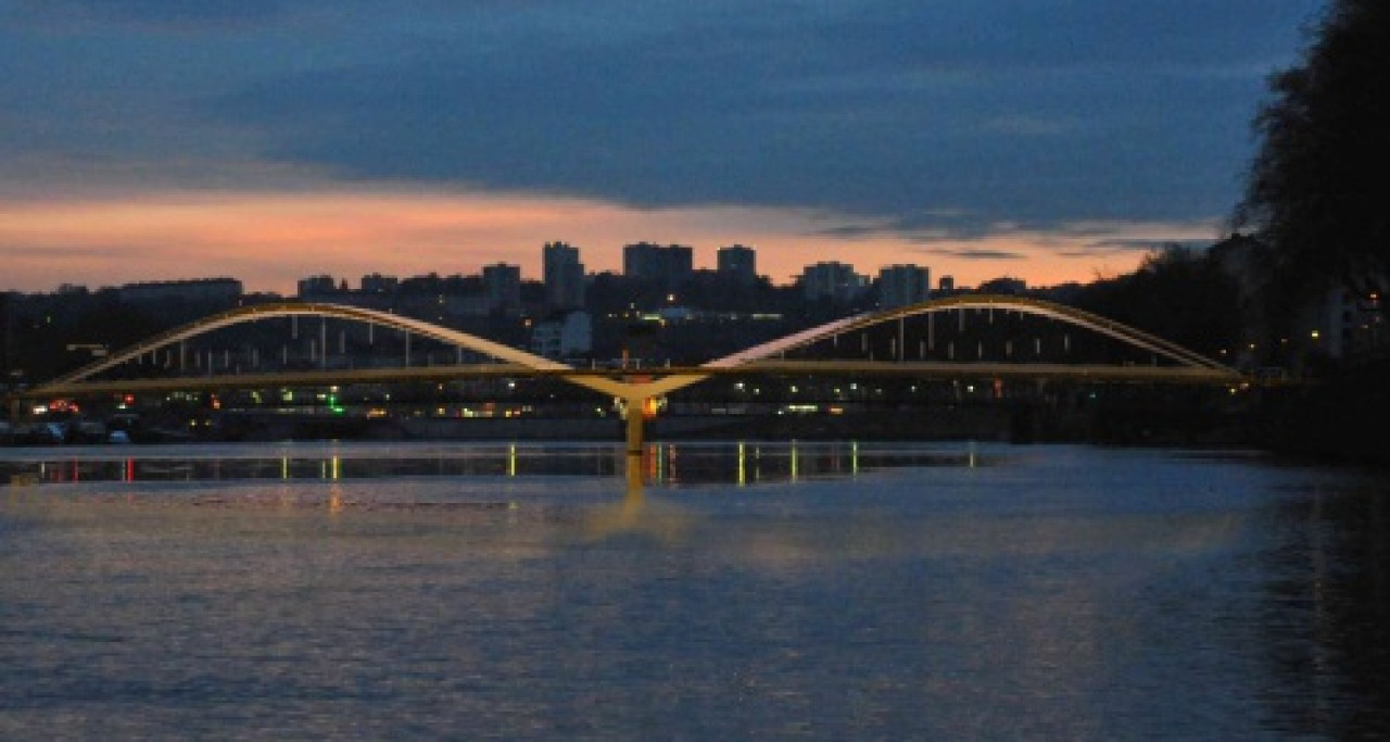 Simulation d'accidents sur le chantier du futur pont Schuman à Lyon Simulation d'accidents sur le chantier du futur pont Schuman à Lyon