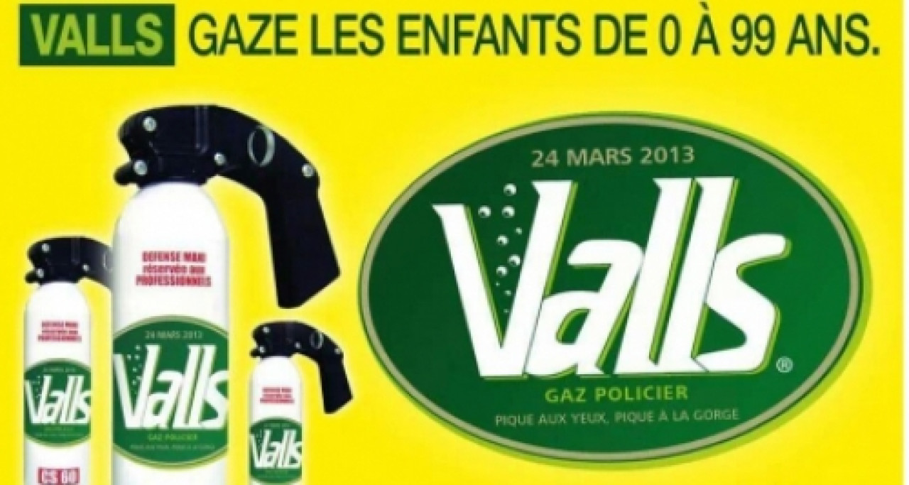 Un collectif anti-mariage pour tous de Lyon détourne le logo des eaux de Vals Un collectif anti-mariage pour tous de Lyon détourne le logo des eaux de Vals