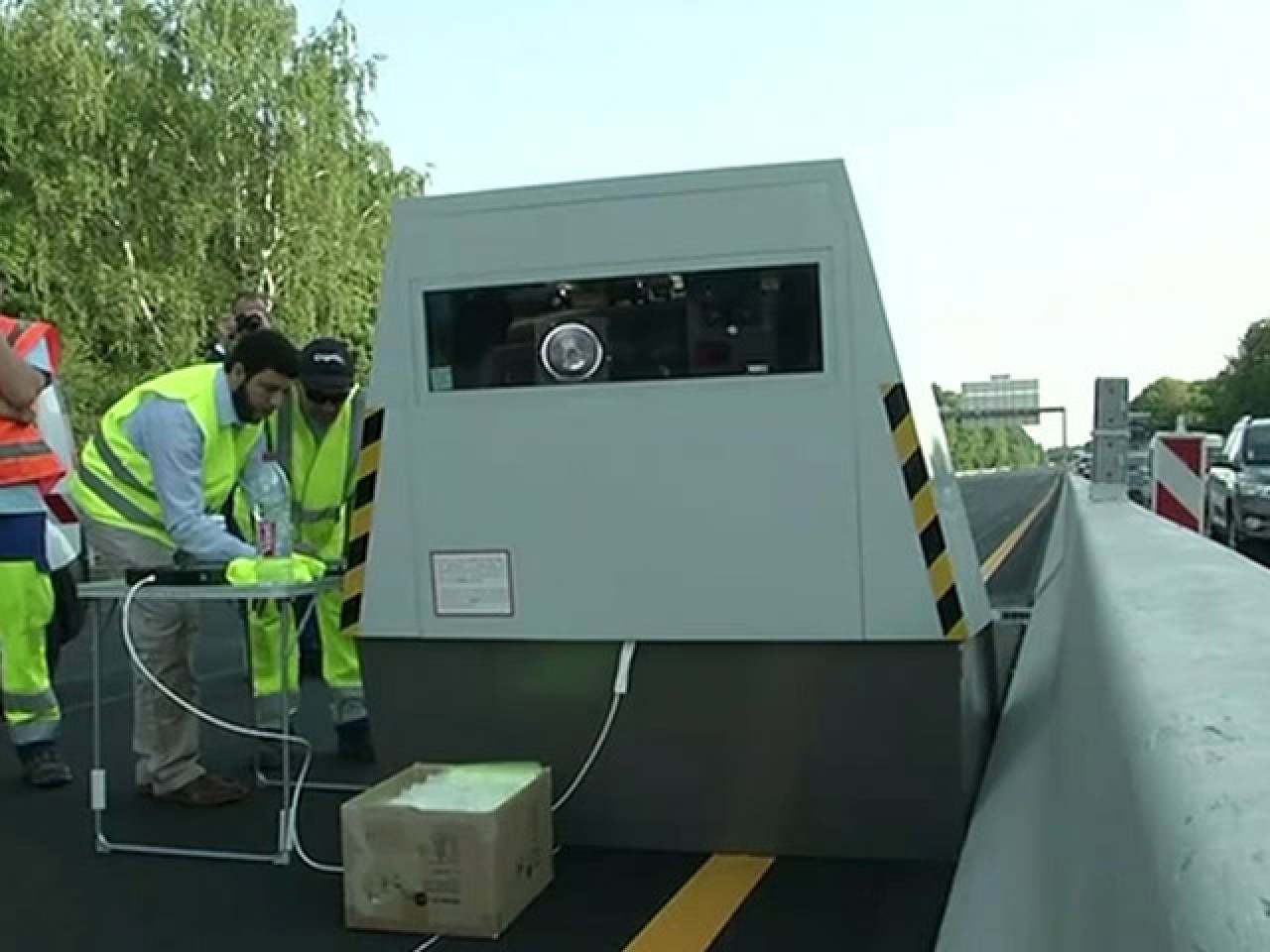 Un radar chantier install&eacute; sur l&rsquo;A6 dans le Rh&ocirc;ne