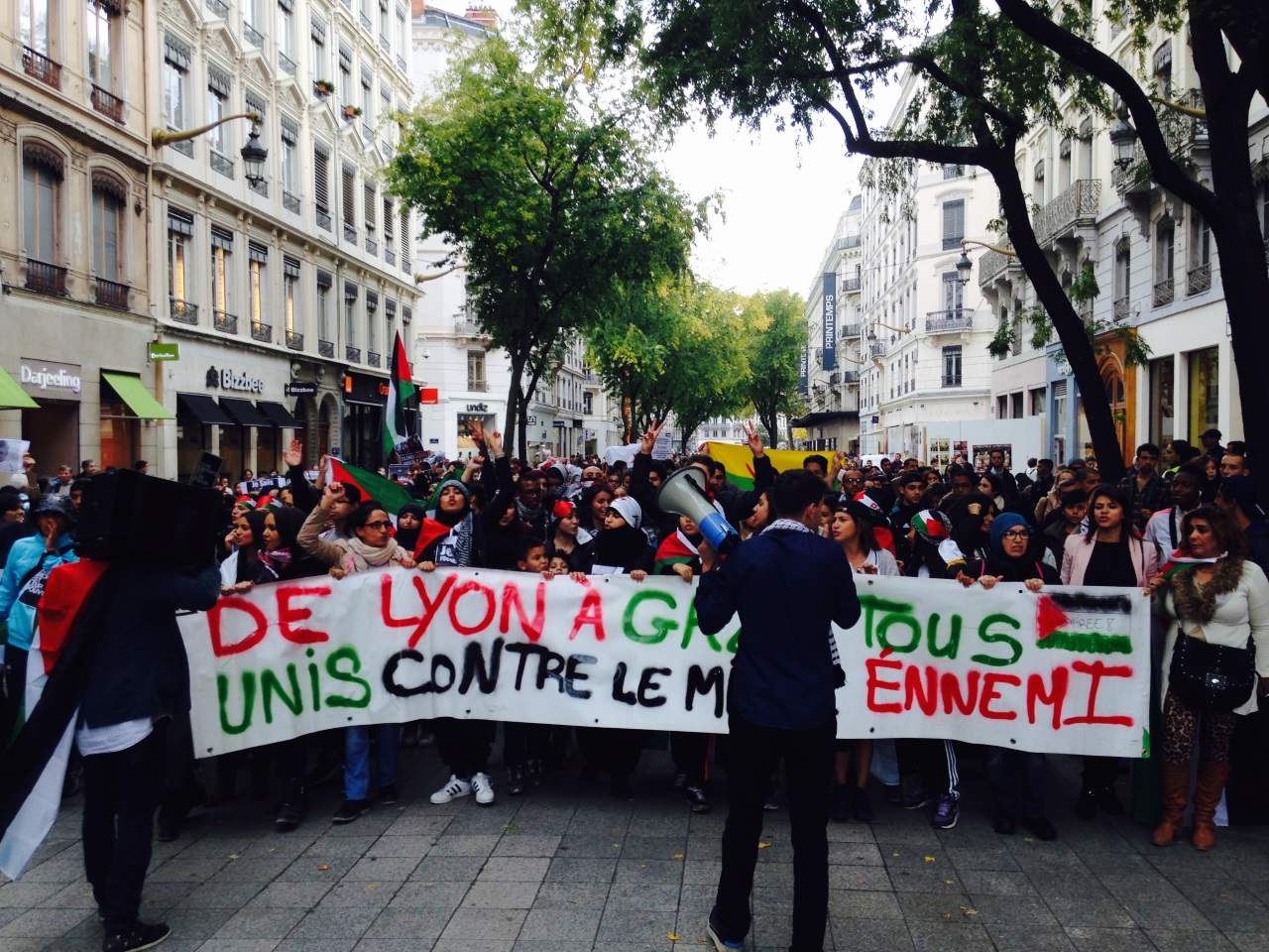 Les pros-palestiniens manifestent &agrave; Lyon
