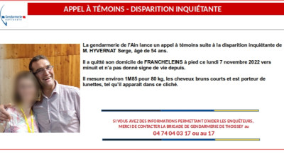 Près de Lyon : disparition inquiétante d'un quinquagénaire en pleine nuit | mLyon