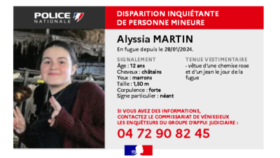 Une adolescente de 12 ans en fugue près de Lyon : un appel à témoins lancé | mLyon